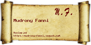 Mudrony Fanni névjegykártya